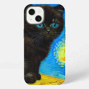 Van Gogh Style Starry Night Cat iPhone 13 Case