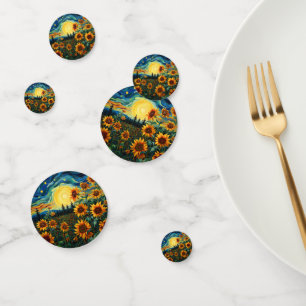 Van Gogh Sunflower Painting Confetti
