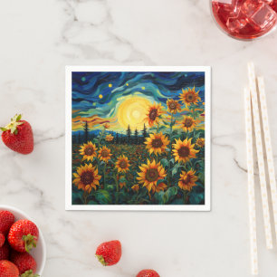 Van Gogh Sunflower Painting Napkin