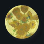 Van Gogh | Sunflowers | 1888 Paper Plate<br><div class="desc">“Sunflowers” was completed by Vincent Van Gogh in 1888</div>