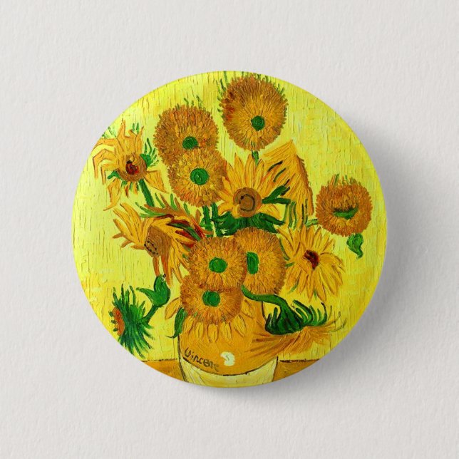 Van Gogh Sunflowers 6 Cm Round Badge (Front)
