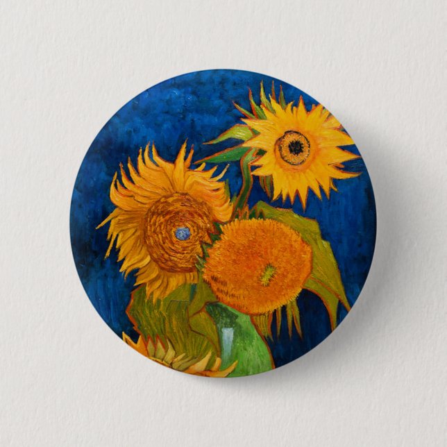 Van Gogh Sunflowers 6 Cm Round Badge (Front)