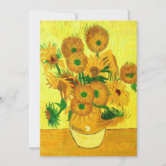 Van Gogh Sunflowers Announcement (Front)