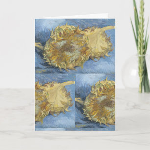 Van Gogh Sunflowers - Bold Blue & Gold Art Card