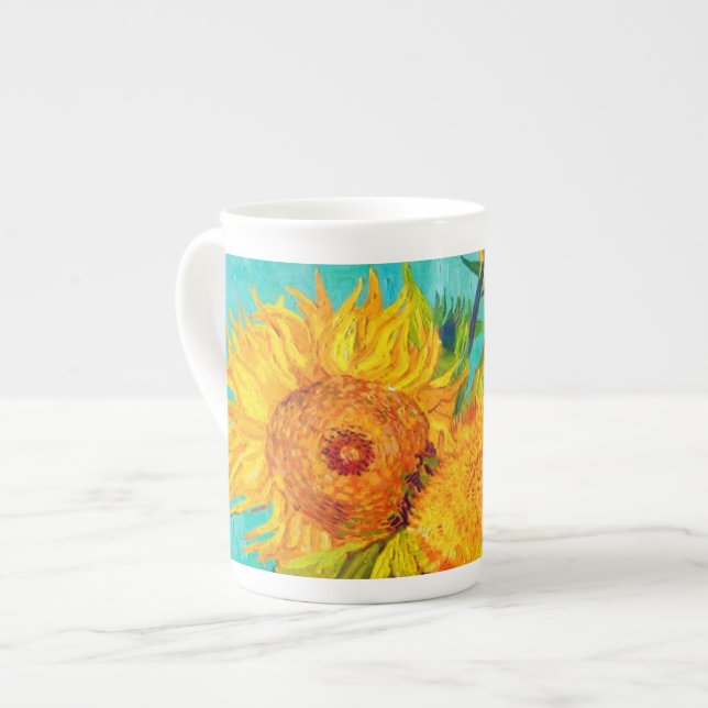 Van Gogh Sunflowers  Bone China Mug (Front Left)