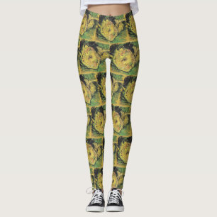 Van Gogh Sunflowers - Bright Yellow Floral Art Leggings