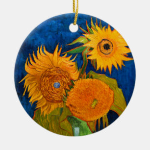 Van Gogh Sunflowers Ceramic Ornament