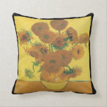 Van Gogh-sunflowers Cushion<br><div class="desc">One of the many "sunflower" paintings. This is one of the better know.</div>