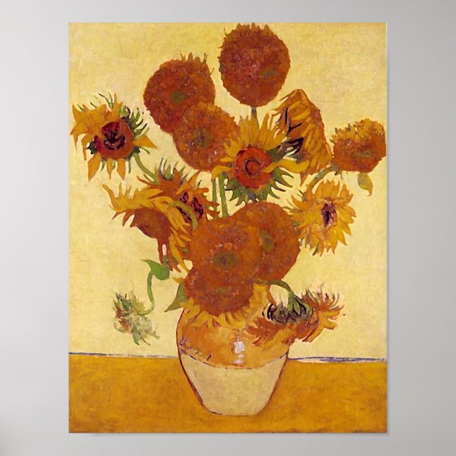 Van Gogh Sunflowers (F454) Vintage Fine Art Poster (Front)