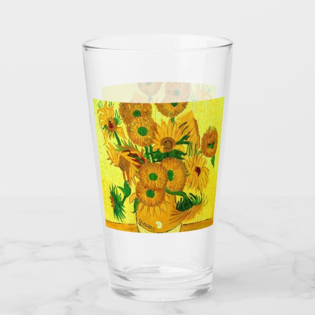 Van Gogh Sunflowers Glass (Front)