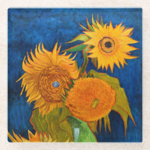 Van Gogh Sunflowers Glass Coaster