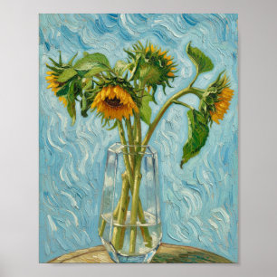 Van Gogh Sunflowers in a Glass Vase Poster