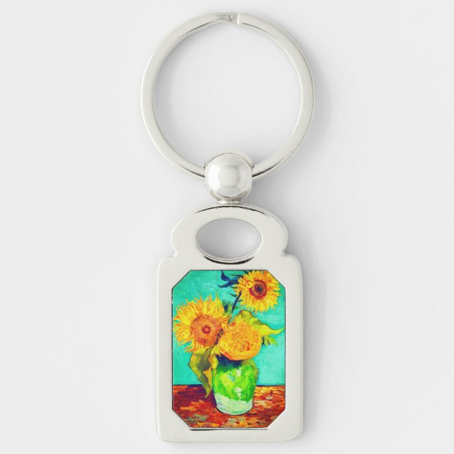 Van Gogh Sunflowers  Key Ring (Front)