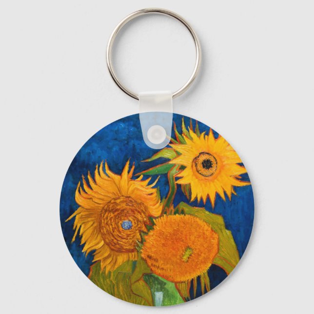 Van Gogh Sunflowers Key Ring (Front)