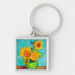 Van Gogh Sunflowers  Key Ring