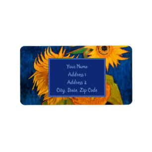 Van Gogh Sunflowers Label