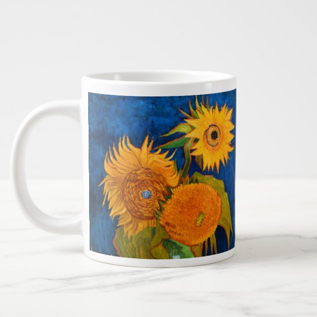 Van Gogh Sunflowers Large Coffee Mug (Left)