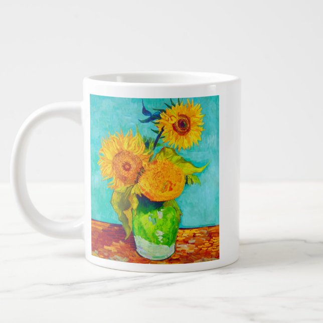 Van Gogh Sunflowers  Large Coffee Mug (Left)
