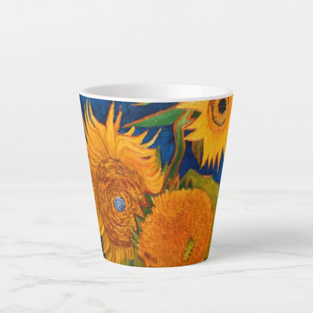 Van Gogh Sunflowers Latte Mug (Front)