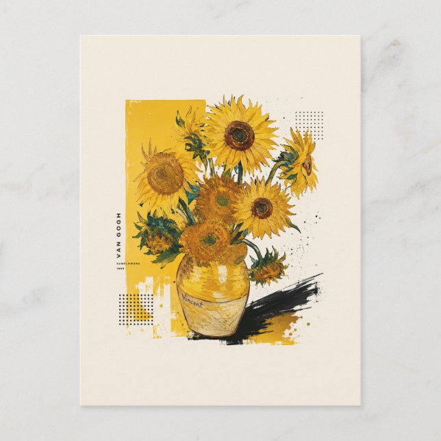 Van Gogh Sunflowers Modern  Postcard (Front)