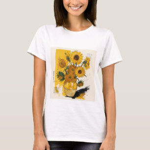 Van Gogh Sunflowers Modern Remix T-Shirt