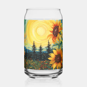  Van Gogh Sunflowers Painting Can Glass