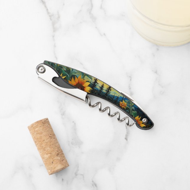  Van Gogh Sunflowers Painting Corkscrew (Front)