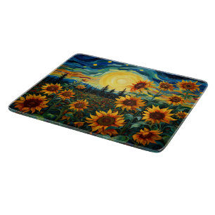 Van Gogh Sunflowers Painting Cutting Board