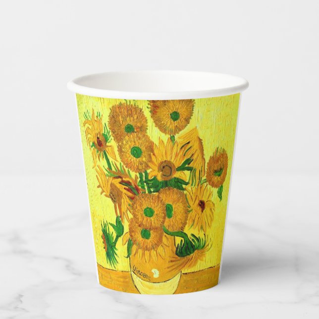 Van Gogh Sunflowers Paper Cups (Front)
