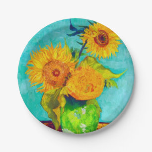 Van Gogh Sunflowers  Paper Plate