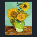 Van Gogh - Sunflowers Poster<br><div class="desc">This flower masterpiece, titled Sunflowers is made by the famous artist, Vincent van Gogh using oil on canvas. It falls under the Post-Impressionism style and was complete by van gogh in 1888. Vincent van Gogh was a Dutch post-Impressionist painter whose work, noteable for its rough beauty, emotional honesty and bold...</div>