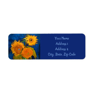 Van Gogh Sunflowers Return Address Label