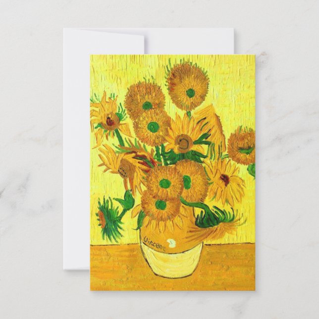 Van Gogh Sunflowers Save The Date (Front)