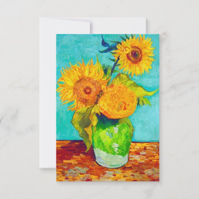 Van Gogh Sunflowers  Save The Date (Front)