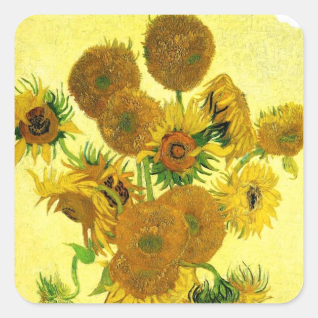 Van Gogh Sunflowers Stickers (Front)