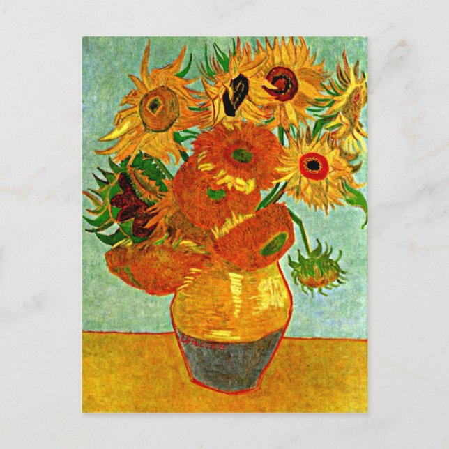 Van Gogh - Sunflowers, Still life Vase with 12 Postcard (Front)