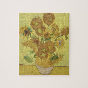 Van Gogh Sunflowers - Vibrant Yellow on Yellow Jigsaw Puzzle