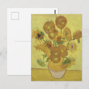 Van Gogh Sunflowers - Vibrant Yellow on Yellow Postcard