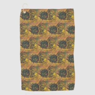 Van Gogh Sunflowers - Vintage Golden Floral Art Golf Towel