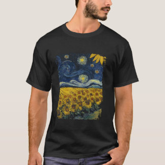 Van Gogh Sunflowers Vintage Yellow Flowers Art Pai T-Shirt