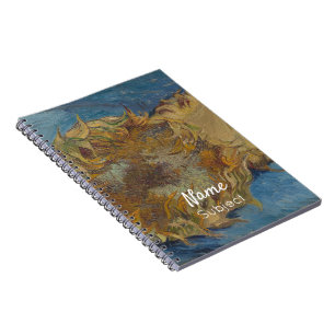Van Gogh Sunflowers Yellow Flowers Custom Name Notebook