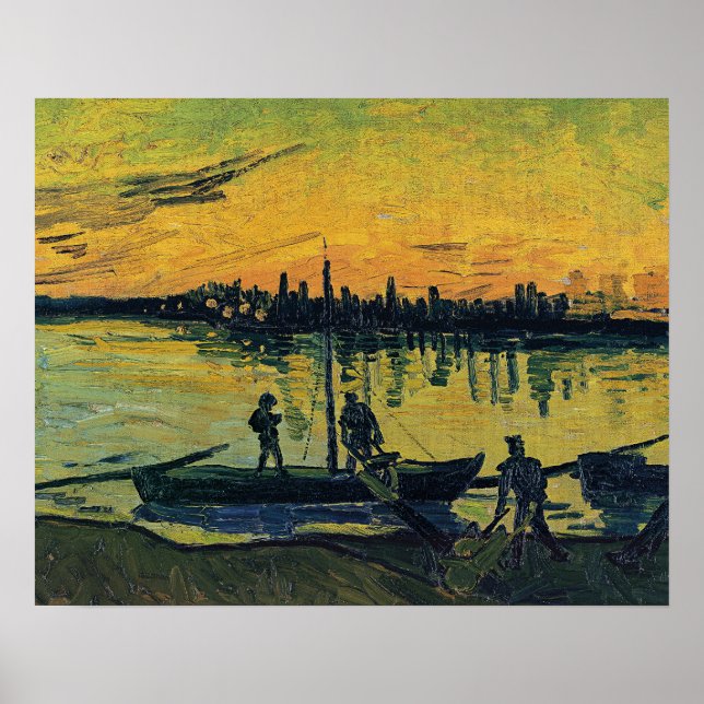 Van Gogh Sunset Arles - Vibrant Yellow River Poster (Front)