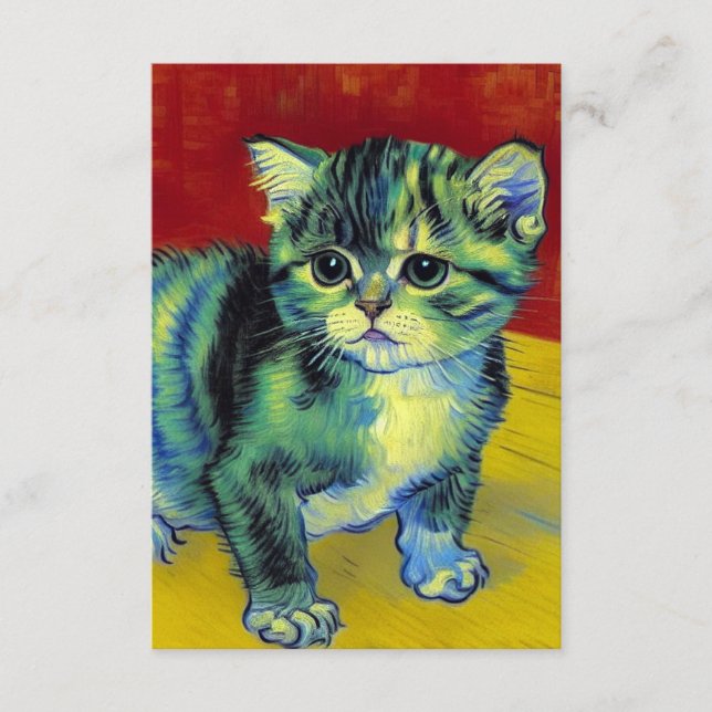 Van Gogh Tabby Cat Enclosure Card (Front)