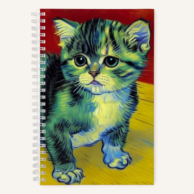 Van Gogh Tabby Cat Notebook (Front)