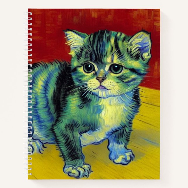 Van Gogh Tabby Cat Notebook (Front)