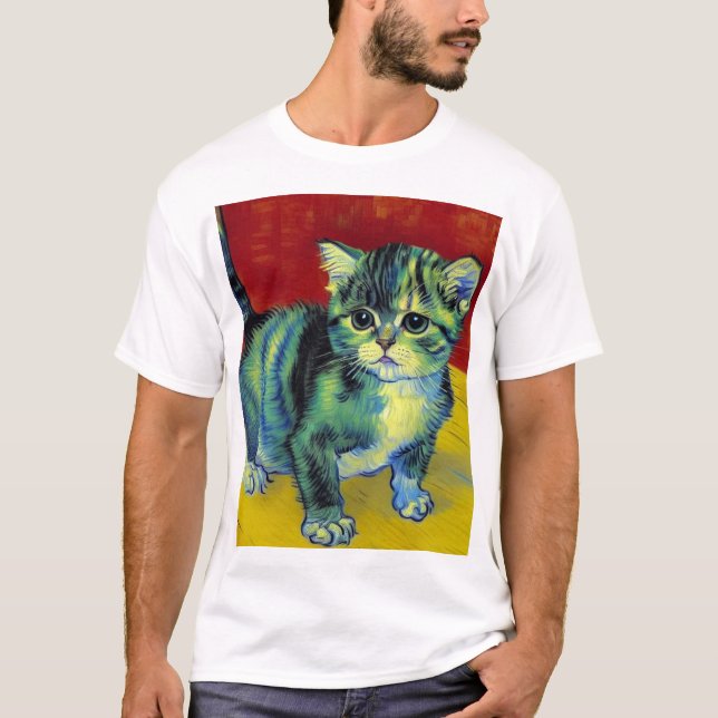 Van Gogh Tabby Cat T-Shirt (Front)