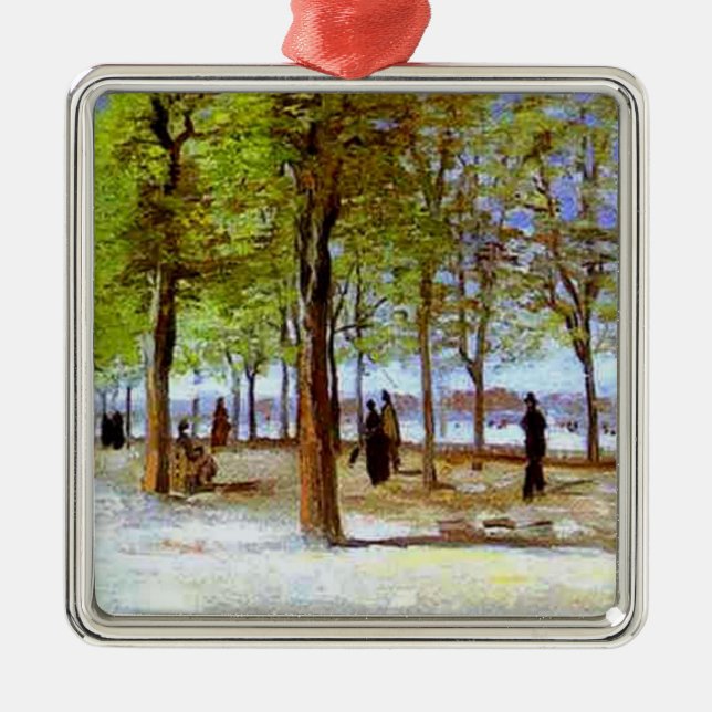 Van Gogh: Terrace in the Luxembourg Garden Metal Ornament (Front)