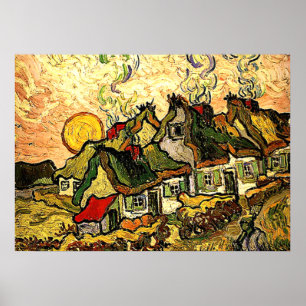 Van Gogh - Thatched Cottages in the Sunshine Poster