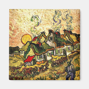 Van Gogh: Thatched Cottages in the Sunshine Throw  Magnet