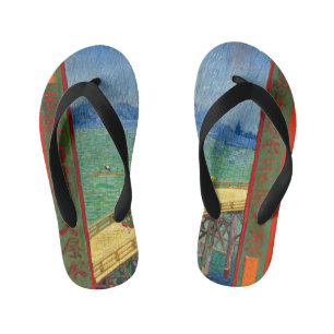 Van Gogh The Bridge in the Rain after Hiroshige Kid's Thongs